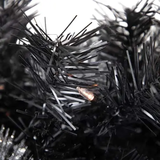 6ft. White LED Black Bristle Garland {8}