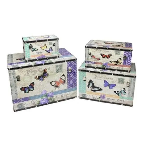 Wooden Butterfly Decorative Storage Boxes, 4ct. {1}