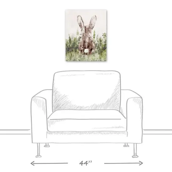 16" x 20" Bunny in Field Canvas Wall Art {6}