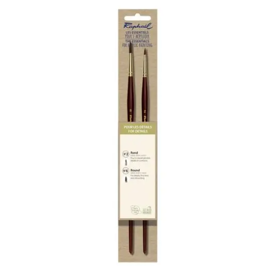 Raphael Essentials Acrylic & Watercolor For Details 2-Piece Brush Set {1}