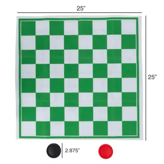 Toy Time Giant Checkers & Tic Tac Toe Reversible Game Rug {3}