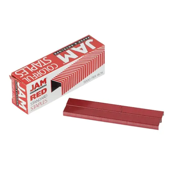 JAM Paper Standard Size Staples, 5,000ct. Red {5}