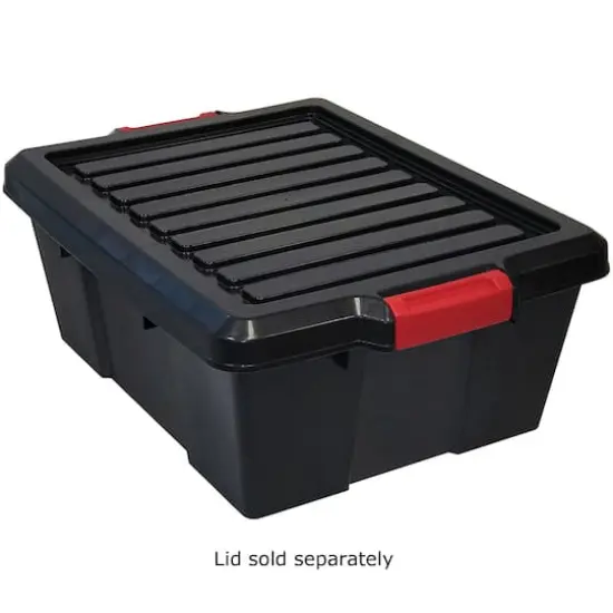 Quantum Storage Systems&reg; 21" x 15.875" x 7.75" Black Latch Container {3}