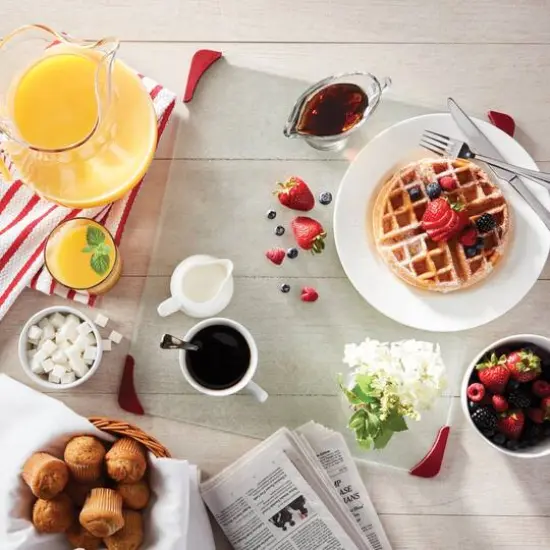 Farberware Red & White 15" Non-Slip Glass Board {6}