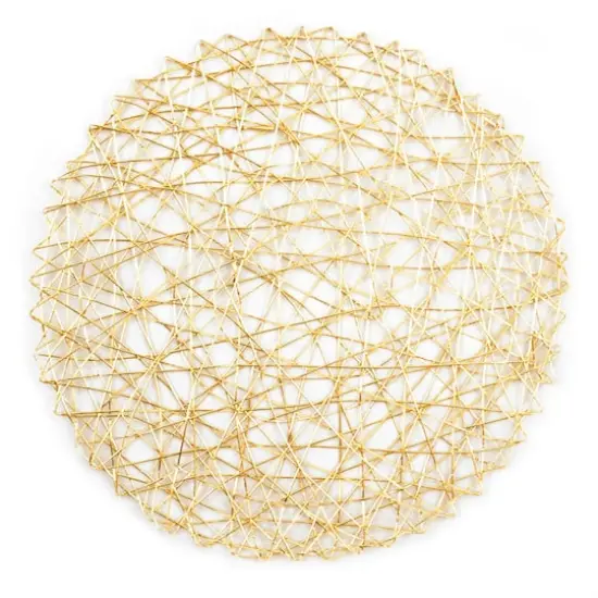 DII&reg; Woven Paper Round Placemats, 6ct. Gold {6}