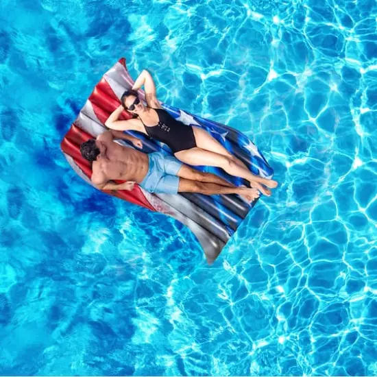 PoolCandy Stars & Stripes Waving Deluxe 2 Person Raft {3}