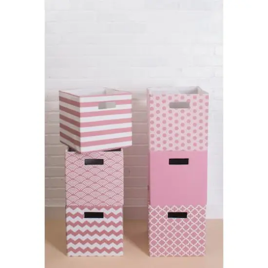 DII&reg; 13" Polyester Solid Storage Cube Rose {5}