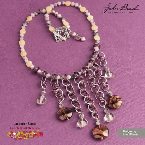 John Bead Czech Glass Recipe Box Beading Kit Lavender Scone {3}