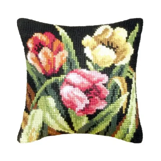 Orchidea Cushion Cross Stitch Kit Tumbling Tulips {1}