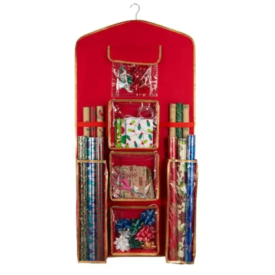 Simplify 8 Compartment Hanging Holiday Gift Wrap Organizer {1}