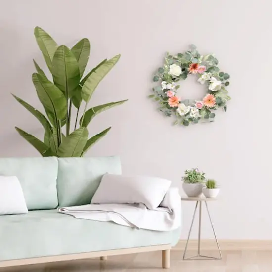 24"Artificial Chrysanthemum, Rose & Ranunculus Floral Spring Wreath {5}