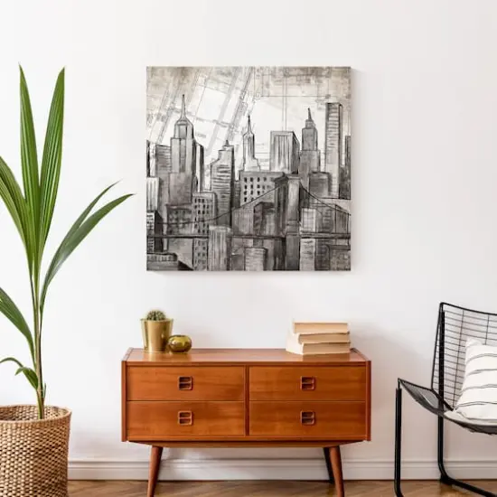 Sketched Skyline 24" x 24" Canvas Wall Art {5}