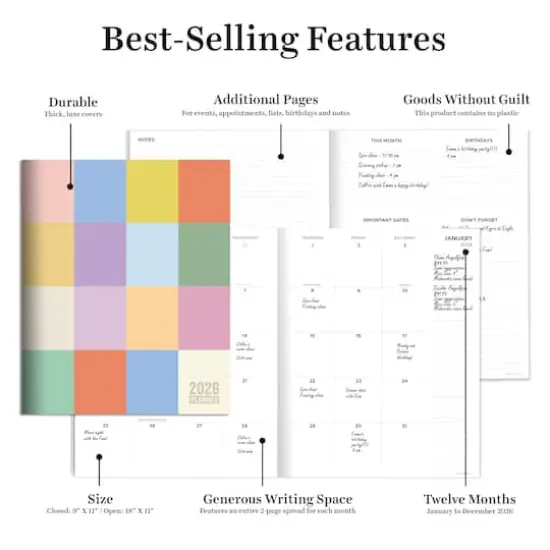 2026 Color Swatch Large Monthly Planner {6}