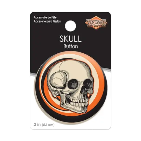 Beistle Vintage Halloween Skull Button, 6ct. {4}