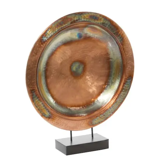 29.5" Copper Metal Round Charger Plate Sculpture {1}