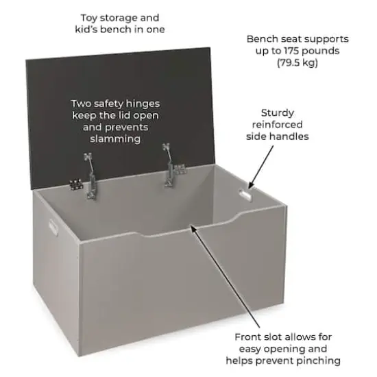 Badger Basket Woodgrain Gray Flat Bench Top Toy & Storage Box {12}