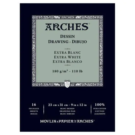 Arches&reg; 110lb. White Drawing Pad, 9" x 12" {1}