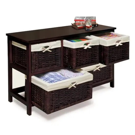 Badger Basket Espresso Five Wicker Basket Storage Unit {4}