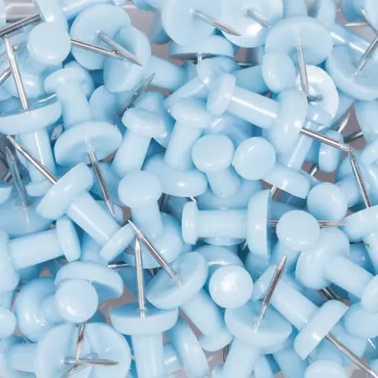 JAM Paper Colorful Standard Push Pins, 100ct. Baby Blue {5}