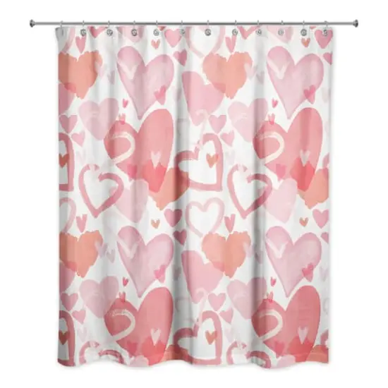 Heart Cluster Pattern 71" x 74" Shower Curtain {1}