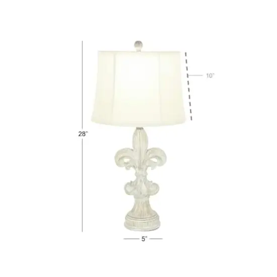 28" White Polystone French Country Table Lamps, 2ct. {7}