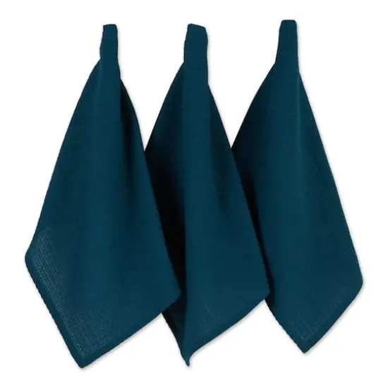 DII&reg; Teal Green Recycled Cotton Waffle Dish Towels, 6ct. {1}