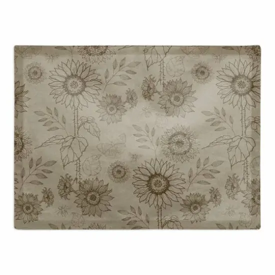 Sunflower Icons Cotton Twill Placemat Brown {1}