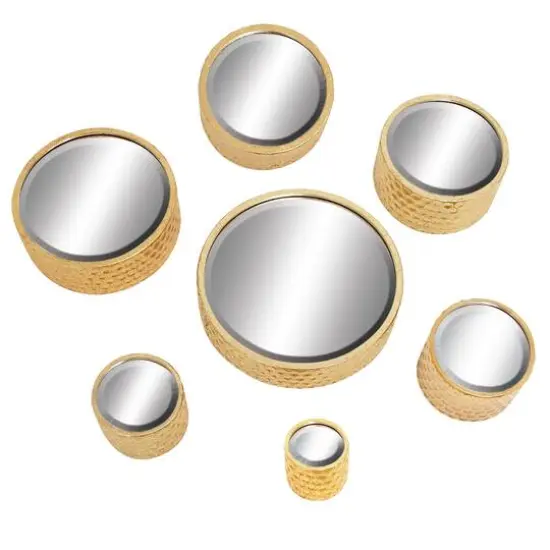 CosmoLiving by Cosmopolitan Gold Metal Glam Wall Mirrors Set {1}