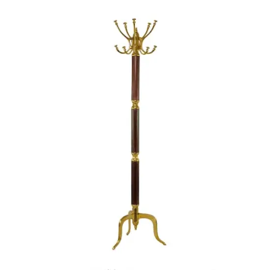 Gold Aluminum Traditional Coat Rack, 18" x 18" x 72" {3}
