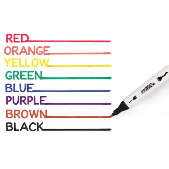 ArtSkills&reg; Chisel & Fine Dual-Tipped 8 Color Permanent Markers {5}