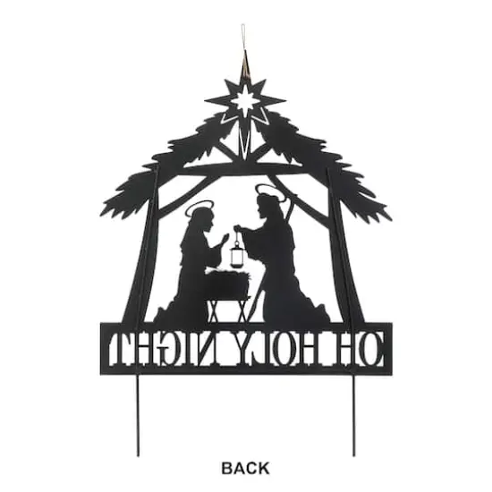 Glitzhome&reg; 2.5ft. Metal Nativity Silhouette Yard Stake {8}