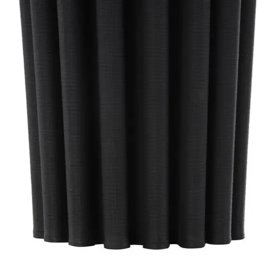 Black Abstract Dimensional Ribbed Ceramic Vase {6}