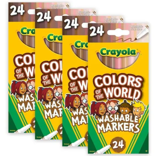 Crayola&reg; Colors of the World Fine Line Markers, 4 Packs of 24 {1}