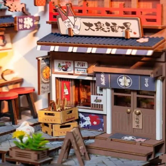 Rolife&reg; Sakura Wine Alley DIY Book Nook Shelf Insert Kit {7}