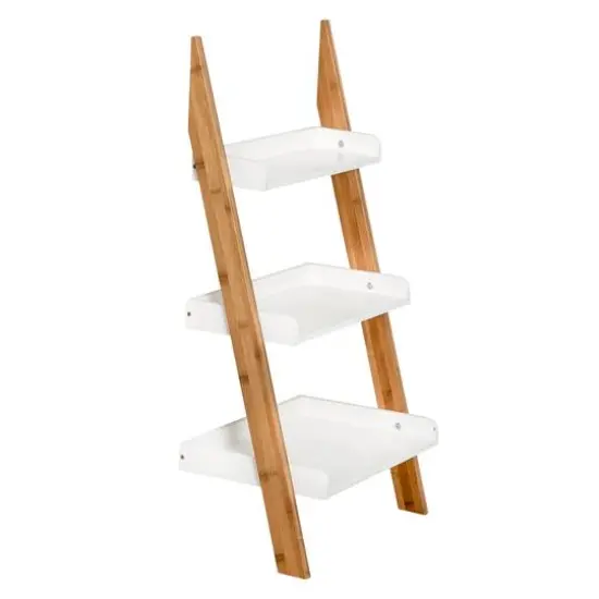 Honey Can Do White 3-Tier Leaning Ladder Shelf {4}
