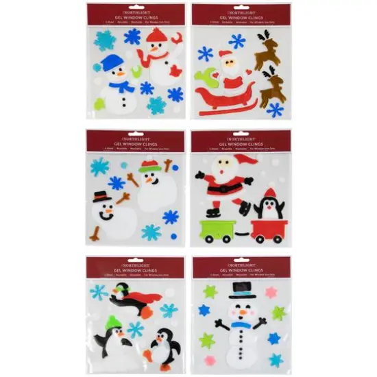 Double-Sided Christmas Gel Window Clings, 6ct. {1}