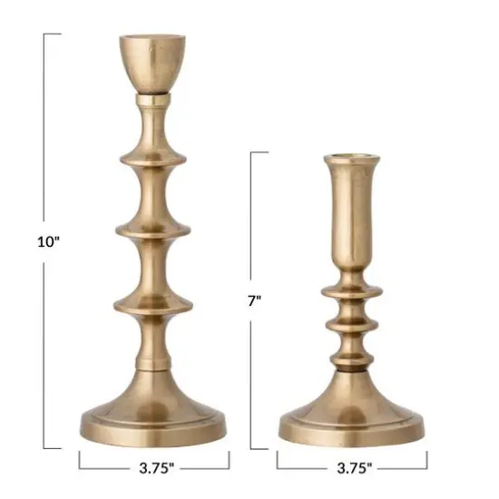 Hello Honey&reg; Gold Taper Candle Holder Set {6}