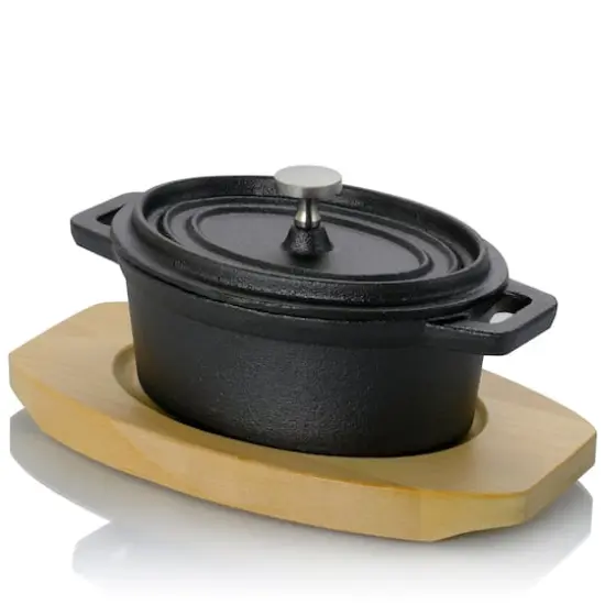 Gibson Home&reg; Campton 0.35qt. Oval Cast Iron Dutch Oven with Base {1}