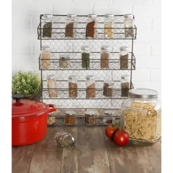 DII&reg; 20" Double Wide 4 Row Chicken Wire Spice Rack {6}