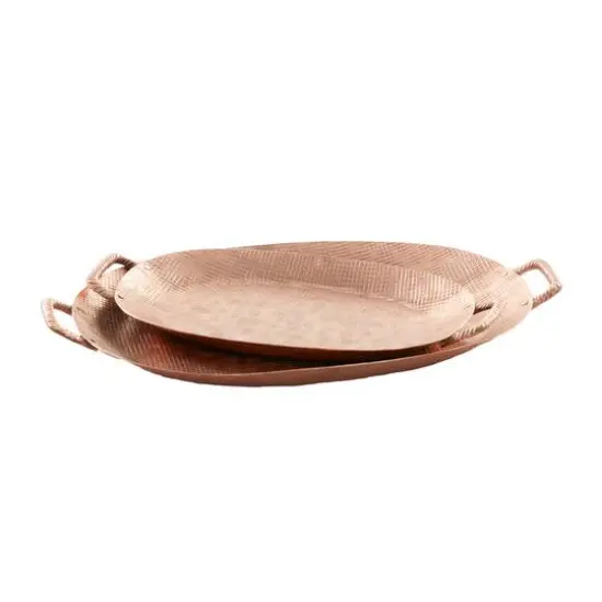 Set of 2" Bronze Aluminum Rustic Tray, 3" x 27" x 16" {4}