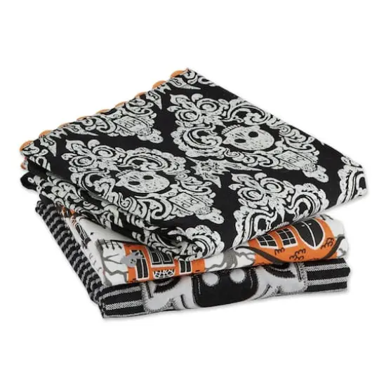 DII&reg; Haunted Hallow Embellished Dishtowel Set {4}