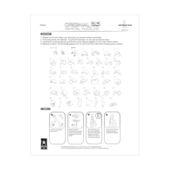 3D Crystal Puzzle - Rabbit (White): 43 Pcs {4}
