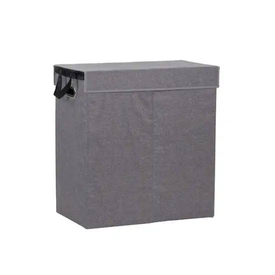 Household Essentials Collapsible Laundry Sorter with Lid Gray {1}
