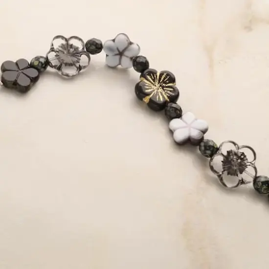 Black Tea Czech Glass Flower Bead Mix by Bead Landing&trade; {6}
