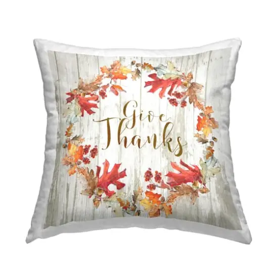 Stupell Industries Give Thanks Rustic Border Throw Pillow {1}