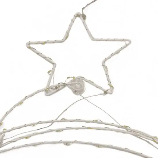 37" Pre-Lit LED Hanging Metal Wire Tree Decoration {6}