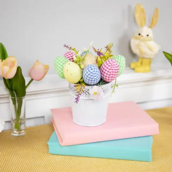 7" Easter Egg Spring Potted Floral Arrangement {3}