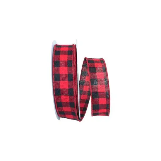 Reliant 1.5" x 20yd. Hearty Buffalo Plaid Wired Ribbon {1}