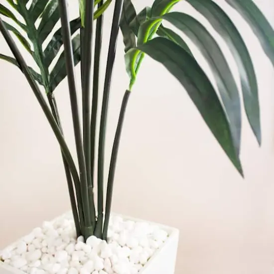 4.5ft. Kentia Palm Artificial Tree in White Tower Planter {4}