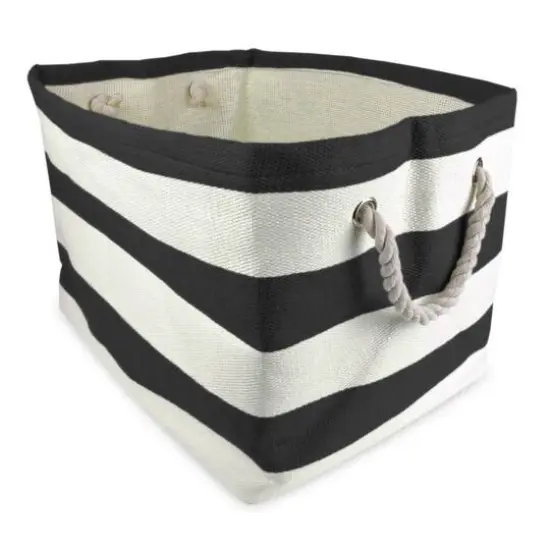 DII&reg; Medium Rectangle Stripes Paper Bin Black {1}